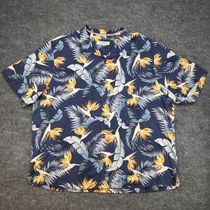 Tommy Bahama 100% Silk Hawaiian Camp Shirt Men Sz 2XB Floral Original Fit